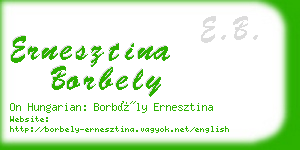 ernesztina borbely business card